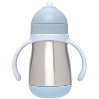 Copo Térmico Inox Parede Dupla com Alça Azul 270ml (18m+) - Buba