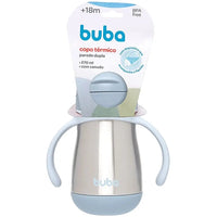 Copo Térmico Inox Parede Dupla com Alça Azul 270ml (18m+) - Buba