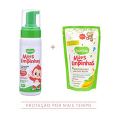 Combo Mãos Sempre Limpinhas - Higienizador De Mãos Sem Álcool Bioclub - Frasco + Refil = 400ml