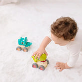 Carrinho Dino com Fricção e Apito Verde Escuro - Buba