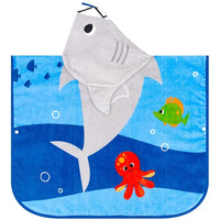Toalha Poncho atoalhado Aventuras Tubarão (1+) - Buba