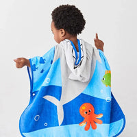 Toalha Poncho atoalhado Aventuras Tubarão (1+) - Buba