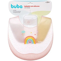 Babador com Cata-migalhas em Silicone com Estojo Arco-Íris (3m+) - Buba