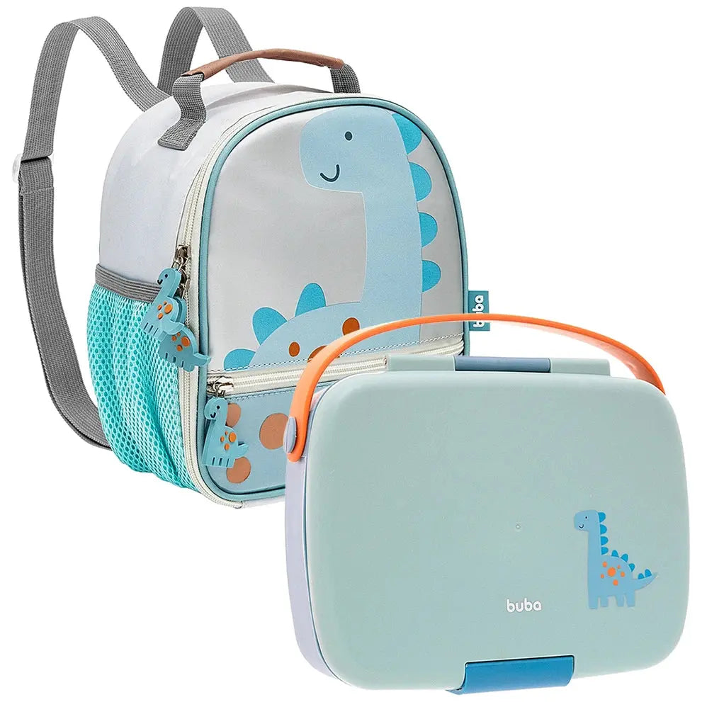 Kit Escolar: Lancheira Térmica + Bentô Box Magic Dino Buba