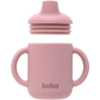 Copo de Transição em Silicone com Alça Rosa 120ml - Buba
