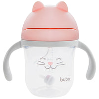 Copo com Alça Removível Gatinha Rosa 220ml - Buba