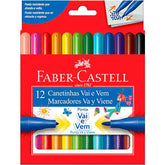 Canetinha Vai e Vem 12 Cores - Faber-Castell
