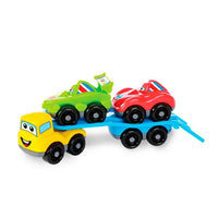 Race Team – Kit Corrida com Caminhão Cegonheira + 2 Carrinhos de Corrida