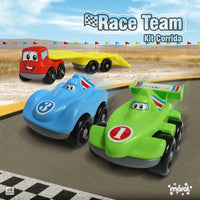 Race Team – Kit Corrida com Caminhão Cegonheira + 2 Carrinhos de Corrida
