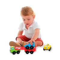 Race Team – Kit Corrida com Caminhão Cegonheira + 2 Carrinhos de Corrida
