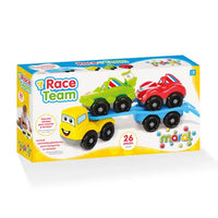 Race Team – Kit Corrida com Caminhão Cegonheira + 2 Carrinhos de Corrida