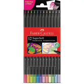 Lápis de Cor 12 Cores SuperSoft Neon + Pastel - Faber-Castell
