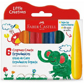 Giz de Cera Foguete, Little Creatives, 6 Cores, Faber-Castell