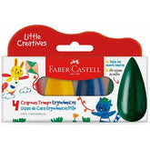 Giz de Cera Pião, Little Creatives, 4 Cores, Faber-Castell