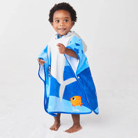Toalha Poncho atoalhado Aventuras Tubarão (1+) - Buba