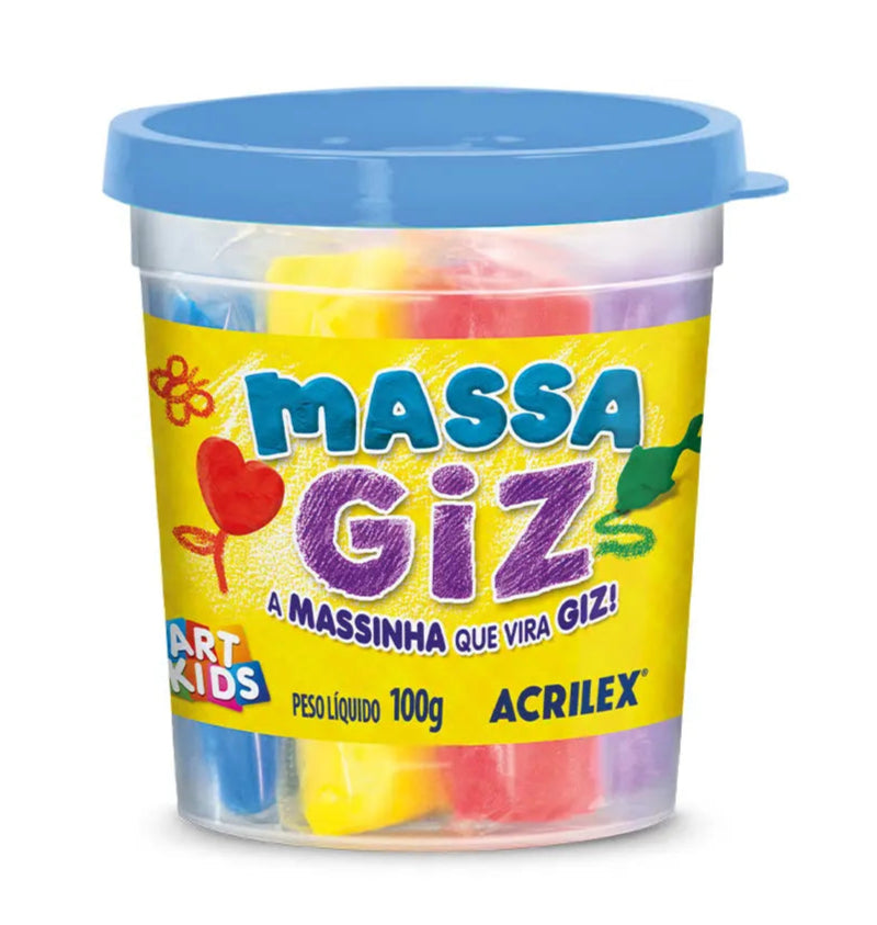 Copo plástico Massa Giz reutilizável para servir suco ou bebidas.