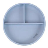 Prato em Silicone com Divisórias e Ventosa Flex Azul (6m+) - Clingo