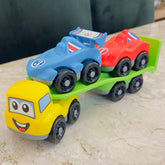 Race Team – Kit Corrida com Caminhão Cegonheira + 2 Carrinhos de Corrida