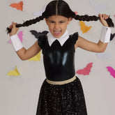 Gola e Bracelete Vandinha Branco Halloween - Minibossa