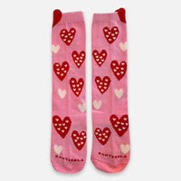 Meia Coração Rosa Cantarola