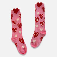 Meia Coração Rosa Cantarola