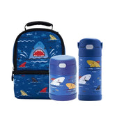 Kit Thermos Bolsa Térmica + Garrafa Infantil e Pote Funtainer Tubarão - Thermos