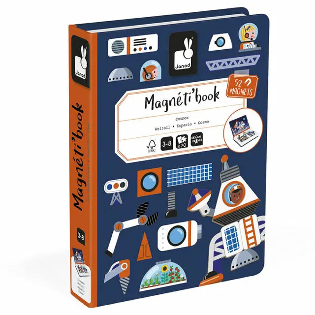 Livro Infantil Viagem ao Cosmo – 70 Peças Magnéticas Janod