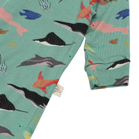 Macacão de Bebê com Zíper Estampa Oceano – Trend4kids