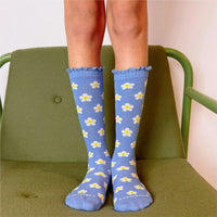 Meia Margarida Azul Cantarola