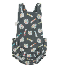 Romper Jardineira Vintage Bebê Aquarela - Trend4Kids