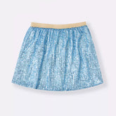 Saia Brilho Doce Paetê Azul bebê - Minibossa