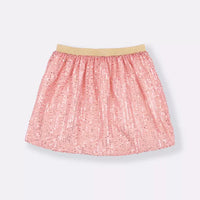 Saia Brilho Doce Paetê Rose - Minibossa