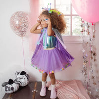 Saia Tule Pompom Lilás - Minibossa