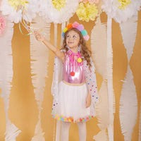 Saia Tule Pompom Off White - Minibossa