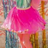 Saia Tule Pompom Pink - Minibossa