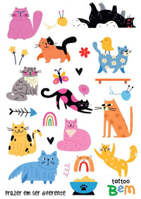 Tattoo Temporária Gatinhos - TattooBem