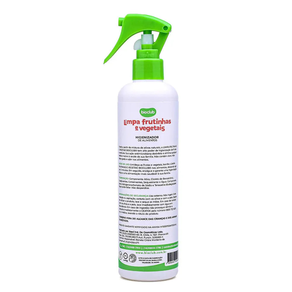 Higienizador De Frutas E Vegetais Orgânico - Limpa Frutinhas E Vegetais - Bioclub