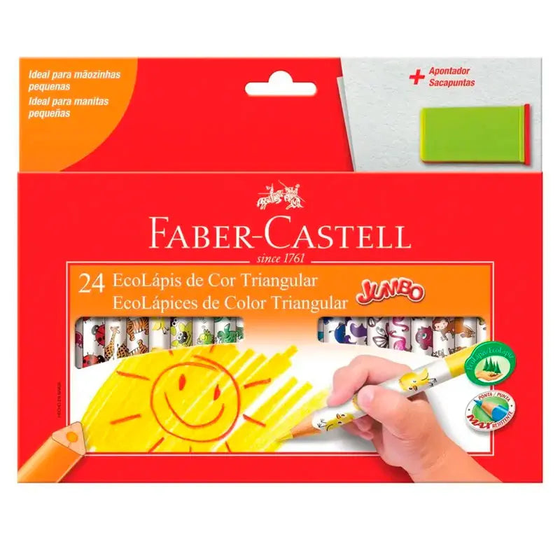 Lápis de Cor Jumbo Triangular 24 Cores - Faber-Castell