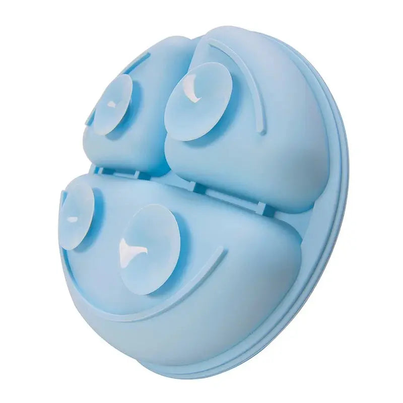 Prato em Silicone com Divisórias e Ventosa Azul - Buba