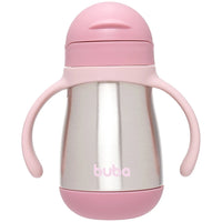 Copo Térmico Inox Parede Dupla com Alça Rosa 270ml - Buba