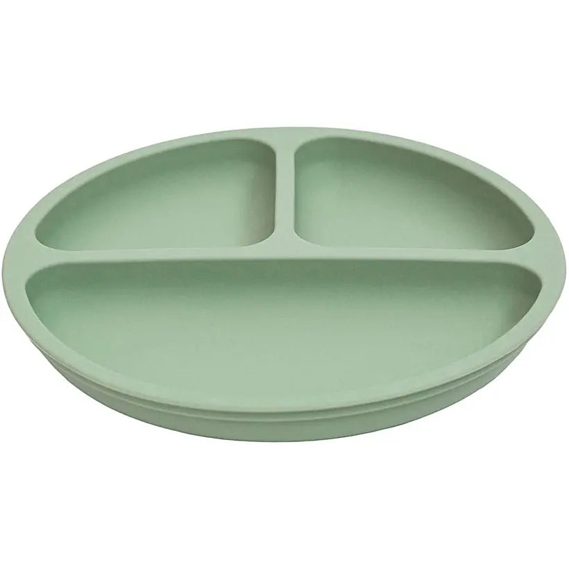 Prato em Silicone com Divisórias e Ventosa Verde - Buba