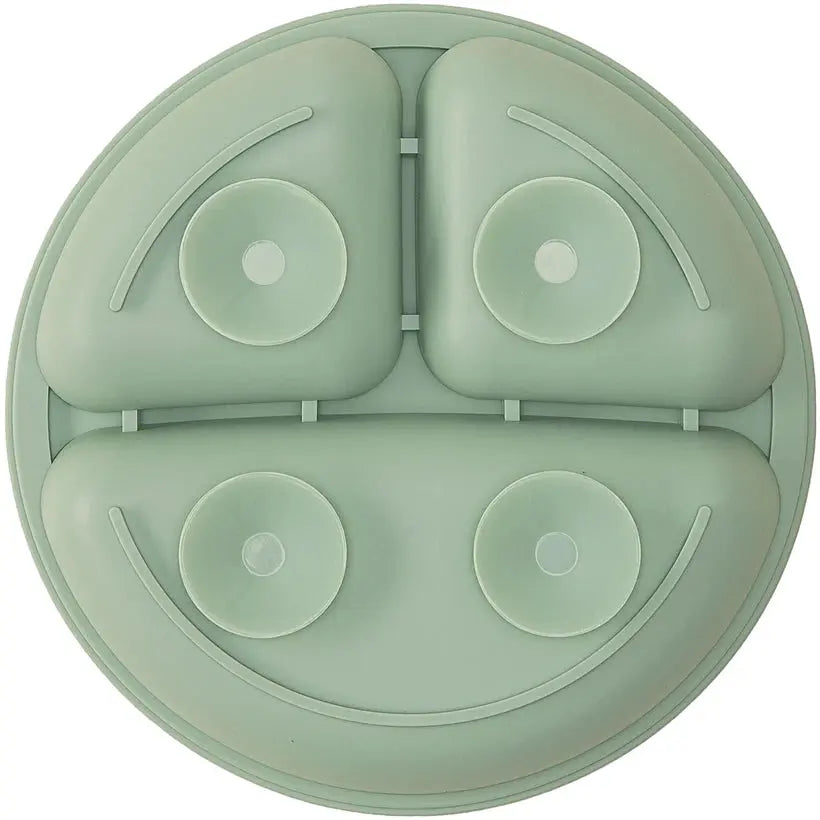 Prato em Silicone com Divisórias e Ventosa Verde - Buba