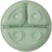 Prato em Silicone com Divisórias e Ventosa Verde - Buba
