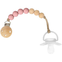 Prendedor de Chupeta em Silicone e Bambu Rosa - Buba