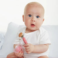 Prendedor de Chupeta em Silicone e Bambu Rosa - Buba