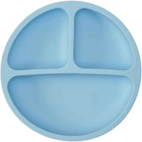 Prato em Silicone com Divisórias e Ventosa Azul - Buba