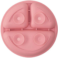 Prato em Silicone com Divisórias e Ventosa Rosa - Buba