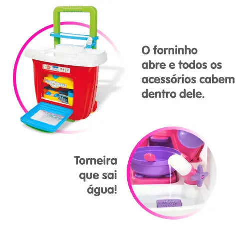 Cozinha Portátil Rosa