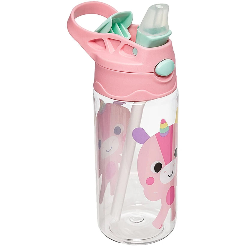 Garrafinha Tritan c/ Canudo BubaZoo Unicórnio 450ml  - Buba