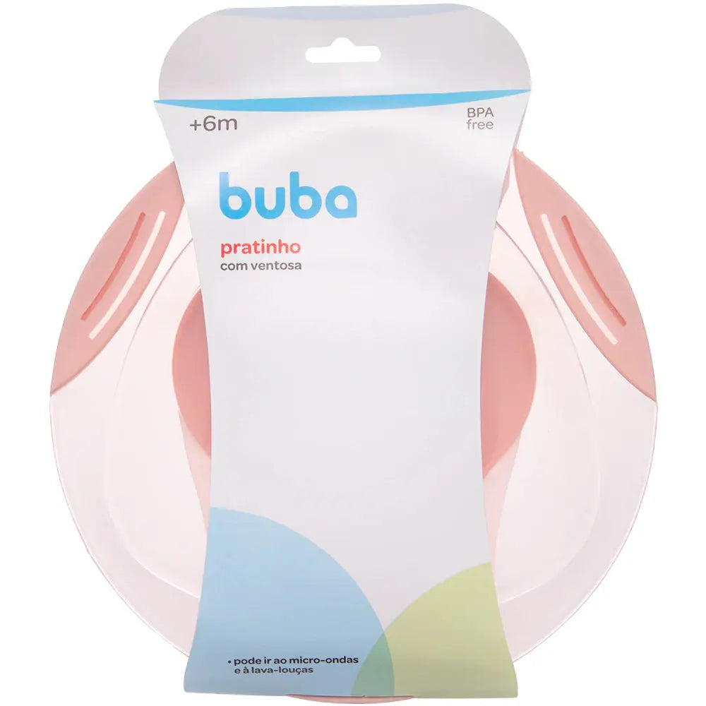 Pratinho com Ventosa Rosa (6m+) - Buba Buba